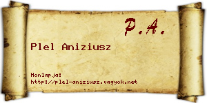 Plel Aniziusz névjegykártya